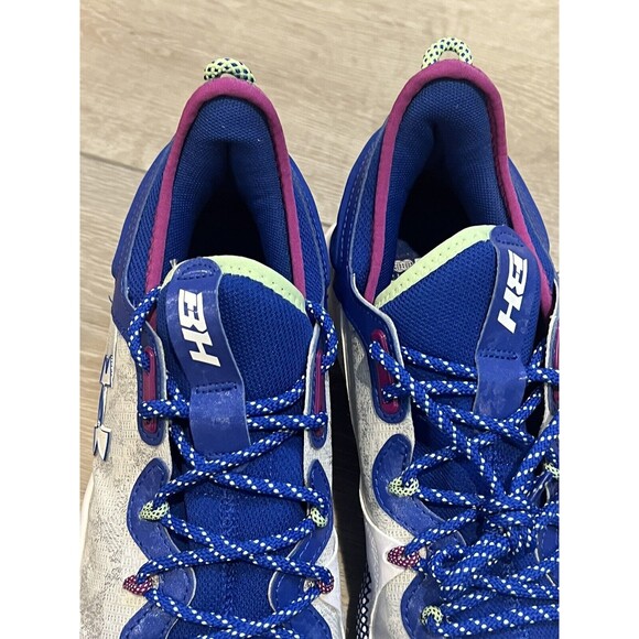 Bryce Harper Under Armour Low ST Baseball Cleats UA 8 Blue White Men's Size 10 - Picture 7 of 10